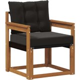  2 Komad Set vanjskih sofa Čvrsto drvo akacije i Textilene - Prirodna i crno Otvoreni okvir | shoptok.hr