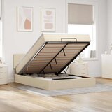 vidaXL Otomanska postelja z vzmetnico krem 140x190 cm blago, (22012083) | Shoptok.si