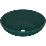  Luksuzni ovalni umivaonik mat tamnozeleni 40 x 33 cm keramički | Eponuda.ba