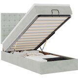 Maison Chic Otomanski Posteljni okvir - Enojna postelja - Postelja za odrasle z vzmetnicami siv 90x190cm žamet-J2107, (21769938) | Shoptok.si