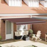 Ručna Retraktilna tenda Rjava 400 × 300 cm Poliester in kovina | Shoptok.si