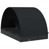 LEŽAJ za sunčanje za 2 osobe crni 211 x 112 x 140 cm poliratan | shoptok.hr