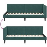 vidaXL Kutni okvir kreveta Ostalo s uzglavljem Tamnozelena 90 x 200 cm | shoptok.hr