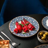 BonBistro Bel/moder porcelanast krožnik ø 25 cm Azul – | Shoptok.si