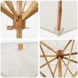 vidaXL Vanjski suncobrani Krem bijela Drvo 150 x 150 x 210 cm Prijenosno | shoptok.hr