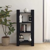 Ormarić za knjige / pregrada crni 60x35x125 cm od masivnog drva | shoptok.hr