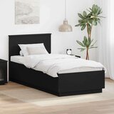  Okvir za krevet Crna 90 x 200 cm Konstruirano drvo - Crna 90 x 200 cm u