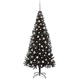 vidaXL Božično drevo med 300 LED z stojalom Črna 210 cm PVC | Shoptok.si