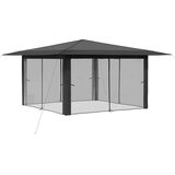 Gazebo s 4 bočne strane 4 x 4 m Svjetlosiva i antracit | shoptok.hr