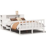 vidaXL Krevet s regalom z knjige bez madraca bijeli 150x200cm borovina | shoptok.hr