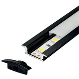 Mitea Lighting aluminijumski profil za led trake crni ugradno-nadgradni set sa difuzorom 7x24.7x2000mm M508-C | Eponuda.com