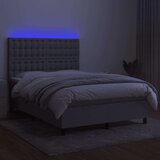  Krevet box spring s madracem LED svjetlosivi 140x190 cm tkanina | shoptok.hr