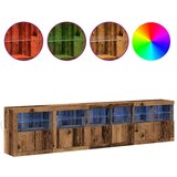  Stranska omara z LED lučmi iz starega lesa 283x37x67 cm | Shoptok.si