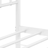  Kovinski posteljni okvir z vzglavjem bel 107x203 cm | Shoptok.si