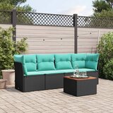  5-dijelni set vrtnih sofa od poliratana s jastucima crni | Eponuda.ba