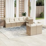  The Living Store Vrtna sedežna garnitura 8-delna z blazinami bež poli ratan - Vrtna Sedežna Garniture, (21474478) | Shoptok.si