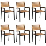  Vrtna garnitura - 7-dijelni vrtni blagovaonski set od bagremovog drva i metala - Crna Dužina stola 160 cm 6 Dužina stola 160 cm | shoptok.hr