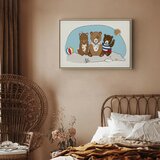  Slika - Teddy Bears on the Beach (1 Part) Wide 120x80 U prirodnom drvenom okviru | shoptok.hr