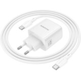  Zidni punjač s kabelom Type-C na Type-C Borofone Fuente GaN Type-C QC3.0 PD 40W bijeli | shoptok.hr