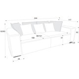 SOFA BOLZANO žuta/braon | Eponuda.com