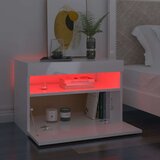 vidaXL noćni ormarić s LED svjetlima 2 kom sjajni bijeli 60x35x40 cm | shoptok.hr