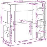  Okvir kreveta na kat s stolom Sonoma hrast 90 x 190 cm | shoptok.hr