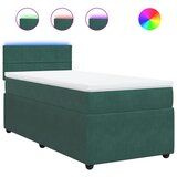 Maison Chic Box spring postelja - Vzmetna postelja z vzmetnico temno zelena 80x200 cm žamet SL4214, (21907493) Cene