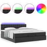  Otomanski krevet s madracima i LED crni 180x200 cm umjetna koža | shoptok.hr