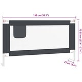  Sigurnosna ograda za dječji krevet tamnosiva 150x25 cm tkanina | shoptok.hr