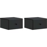  Noćni ormarić za montažu na zid 2 pcs Crna 34 5 x 33 x 20 cm | shoptok.hr