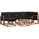  Set vanjskih sofa 7 kom. Prirodna i crna | shoptok.hr