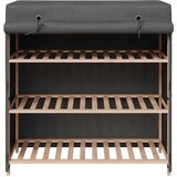 Ormarić za cipele s pokrovom od tkanine 79 x 40 x 80 cm sivi | shoptok.hr