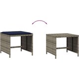 Vrtni stolci s jastucima 4 kom sivi 40x40x35 cm od poliratana | shoptok.hr