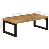  Stolić za kavu 100 x 50 x 35 cm od masivnog drva manga i čelika | shoptok.hr