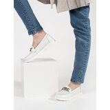 GOODIN Leather white loafers with a chain on the platform | Shoptok.si