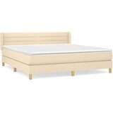  Krevet s oprugama i madracem krem 160x200 cm od tkanine | shoptok.hr