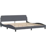  Posteljni okvir z vzglavjem temno siv 200x200 cm žamet, (21081716) | Shoptok.si