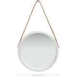  Zidno ogledalo s trakom 40 cm srebrno | shoptok.hr