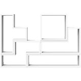 vidaXL Stenska polica bela 96x12x64 cm iverna plošča | Shoptok.si