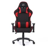 BIT FORCE KHAN F-2D igraća stolica s potpornim jastučićima, tkanina, 2D naslon za ruke, nosivost 150kg, crno/crvena | shoptok.hr