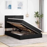  Krevet S LED lampica s uzglavljem Crna 140 x 190 cm tkanina | shoptok.hr