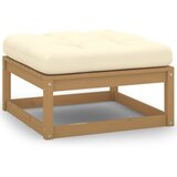 The Living Store Vrtni stolček za noge z blazino medeno rjava trdna borovina - Stolček Za Noge, (21478094) | Shoptok.si