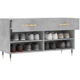  Klupa za cipele siva boja betona 102x35x55 cm konstruirano drvo | shoptok.hr