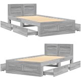  Okvir za krevet s uzglavljem boja sivog hrasta sonome 75x190 cm | Eponuda.com