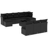  11-dijelni set vrtnih sofa od poliratana s jastucima crni | shoptok.hr