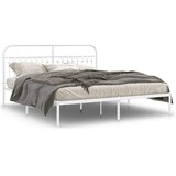  Metalni okvir za krevet s uzglavljem bijeli 183x213 cm | shoptok.hr