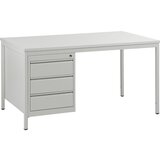 eurokraft basic pisalna miza za delovne mojstre, svetlo siva, predali 3 x 140 mm, šxg 1400 x 800 mm Cene