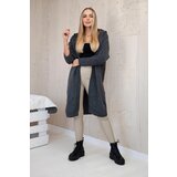 Kesi Cardigan sweater with a hood made of graphite | shoptok.hr
