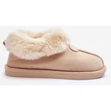 Kesi Women's slippers with fur light beige lanoze
