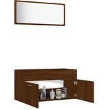  2-dijelni set kupaonskog namještaja boja smeđeg hrasta drveni | shoptok.hr